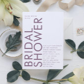 Ultra Modern Editable Paars en White Bridal Kaart