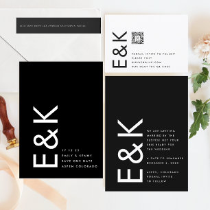 Ultra Modern Editable Premium niet-fotoMonogram Save The Date