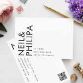 Ultra Modern Editable QR Code Zwart wit Save The Date