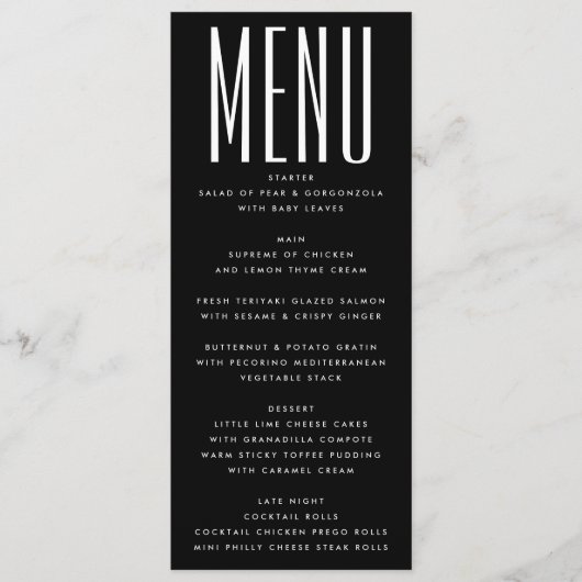 Ultra Modern Eenvoudig Minimalistisch Zwart Wit Br Menu (Voorkant)
