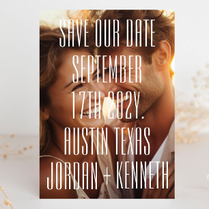 Ultra Modern Eenvoudige Foto Grote Vette Details B Save The Date