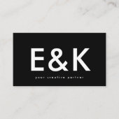 Ultra Modern Extra Bold Big Monogram Black Visitekaartje (Voorkant)