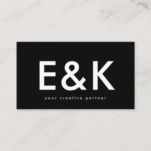 Ultra Modern Extra Bold Big Monogram Black Visitekaartje (Voorkant)