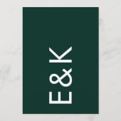 Ultra Modern Forest Bold Monogram Emerald Green Kaart (Achterkant)