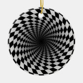 Ultra modern, futuristisch zwart en wit keramisch ornament (Voorkant)