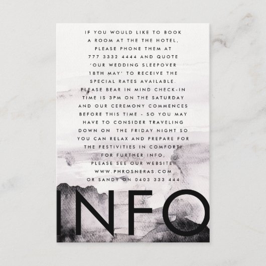 Ultra Modern Genderneutraal huwelijk Informatiekaartje (Voorkant)