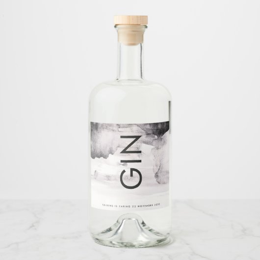 Ultra Modern Genderneutraal huwelijk Likeurfles Etiket (Voorkant)