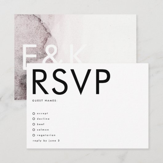 Ultra Modern Genderneutraal huwelijk RSVP Kaartje (Voorkant / Achterkant)