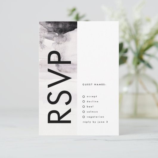 Ultra Modern Genderneutraal huwelijk RSVP Kaartje (Staand voorkant)