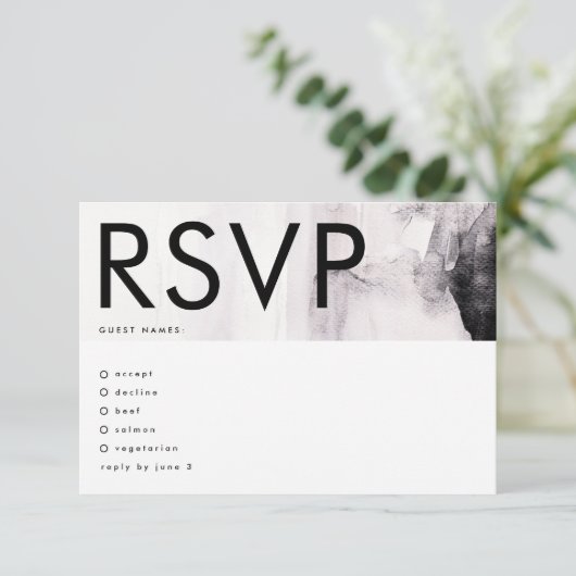 Ultra Modern Genderneutraal huwelijk RSVP Kaartje (Staand voorkant)