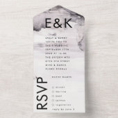 Ultra Modern Genderneutraal Ink Wedding All In One Uitnodiging (Binnen)