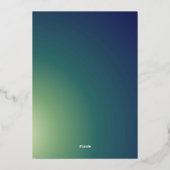 Ultra Modern Gradient Green Ombre Wedding Folie Uitnodiging (Achterkant)