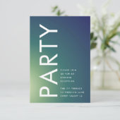 Ultra Modern Gradient Green Ombre Wedding Informatiekaartje (Staand voorkant)
