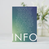 Ultra Modern Gradient Green Ombre Wedding Informatiekaartje (Staand voorkant)