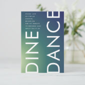 Ultra Modern Gradient Green Ombre Wedding Informatiekaartje (Staand voorkant)