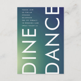 Ultra Modern Gradient Green Ombre Wedding Informatiekaartje