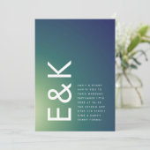 Ultra Modern Gradient Green Ombre Wedding Kaart (Staand voorkant)