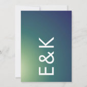 Ultra Modern Gradient Green Ombre Wedding Kaart (Achterkant)