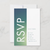 Ultra Modern Gradient Green Ombre Wedding RSVP Kaartje (Voorkant)