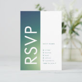 Ultra Modern Gradient Green Ombre Wedding RSVP Kaartje (Staand voorkant)