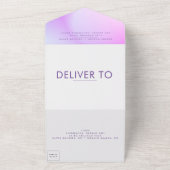 Ultra Modern gradiënt Paars valhuwelijk All In One Uitnodiging (Buitenkant)