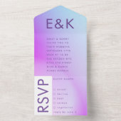 Ultra Modern gradiënt Paars valhuwelijk All In One Uitnodiging (Binnen)