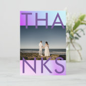 Ultra Modern gradiënt Paars valhuwelijk Bedankkaart (Staand voorkant)