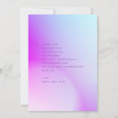 Ultra Modern gradiënt Paars valhuwelijk Bedankkaart (Achterkant)