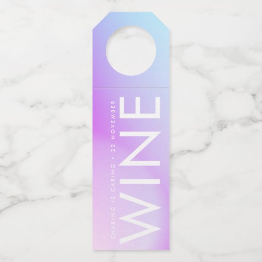 Ultra Modern gradiënt Paars valhuwelijk Flessenhanger (Achterkant)