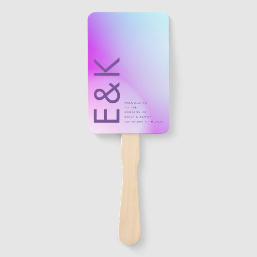 Ultra Modern gradiënt Paars valhuwelijk Handwaaier (Voorkant)