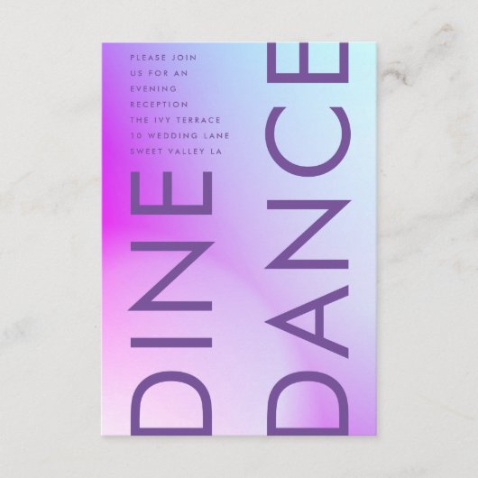 Ultra Modern gradiënt Paars valhuwelijk Informatiekaartje (Voorkant)