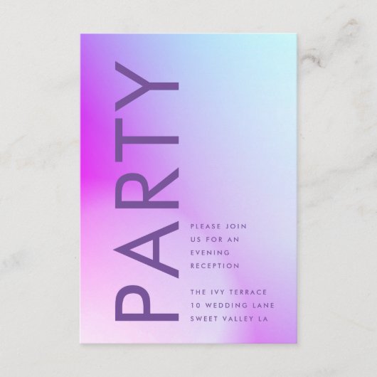 Ultra Modern gradiënt Paars valhuwelijk Informatiekaartje (Voorkant)