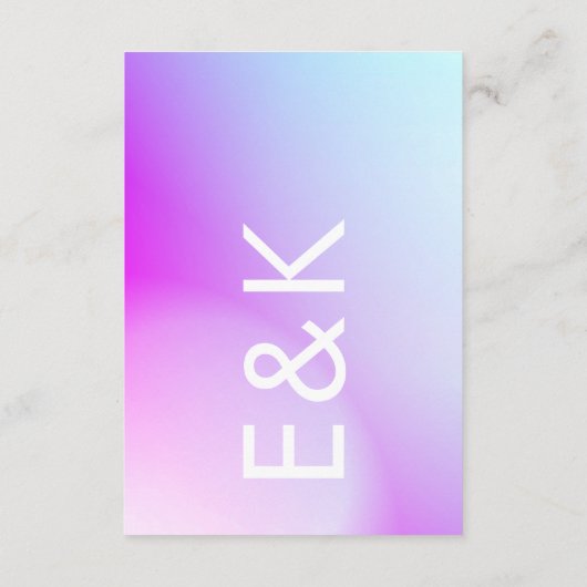 Ultra Modern gradiënt Paars valhuwelijk Informatiekaartje (Achterkant)