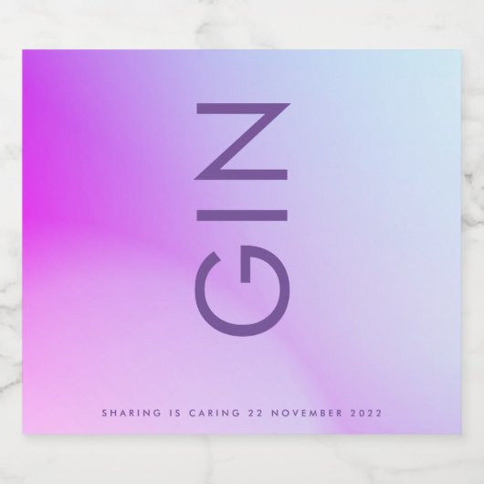 Ultra Modern gradiënt Paars valhuwelijk Likeurfles Etiket (Enkel label)