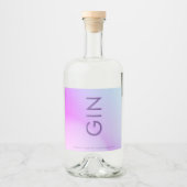 Ultra Modern gradiënt Paars valhuwelijk Likeurfles Etiket (Voorkant)