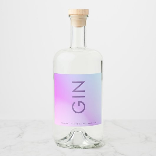 Ultra Modern gradiënt Paars valhuwelijk Likeurfles Etiket (Voorkant)