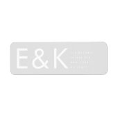 Ultra Modern Grey Bold Big Monogram Simple Etiket (Voorkant)