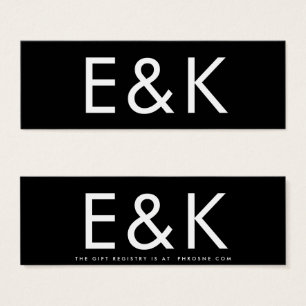 Ultra Modern groot monogram, eenvoudig cadeau Mini Visitekaartjes