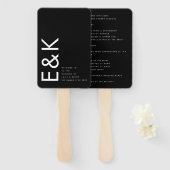 Ultra Modern groot monogram eenvoudig Handwaaier (Voorkant en achterkant)