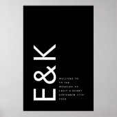 Ultra Modern groot monogram eenvoudig Poster (Voorkant)