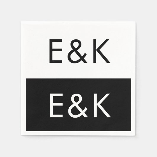 Ultra Modern groot monogram eenvoudig Servet (Voorkant)