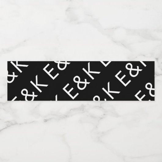 Ultra Modern groot monogram eenvoudig Waterfles Etiket (Enkel label)