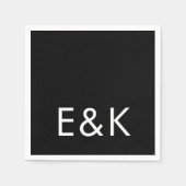 Ultra Modern groot monogram zwart Servet (Voorkant)