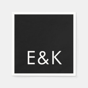 Ultra Modern groot monogram zwart Servet