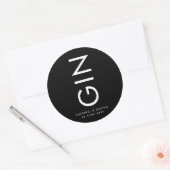 Ultra modern groot vet monogram drankfles ronde sticker (Envelop)