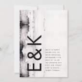 Ultra Modern Ink Art Wedding Kaart (Voorkant)