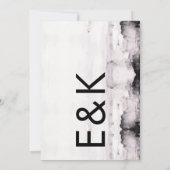 Ultra Modern Ink Art Wedding Kaart (Achterkant)