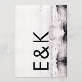 Ultra Modern Ink Art Wedding Kaart (Achterkant)
