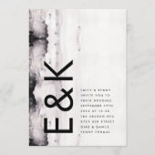Ultra Modern Ink Art Wedding Kaart (Voorkant)