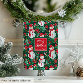 Ultra modern magenta and green Christmas preppy Bad Handdoek